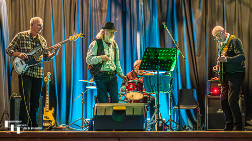 Wensum Blues Band on stage at Rackheath Village Hall