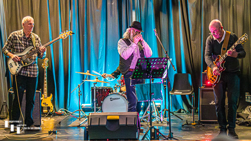 Wensum Blues Band on stage at Rackheath Village Hall