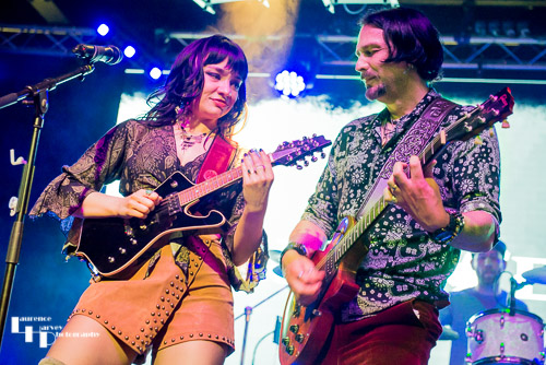 Grace Bond on mandolin & Aaron Bond on guitar