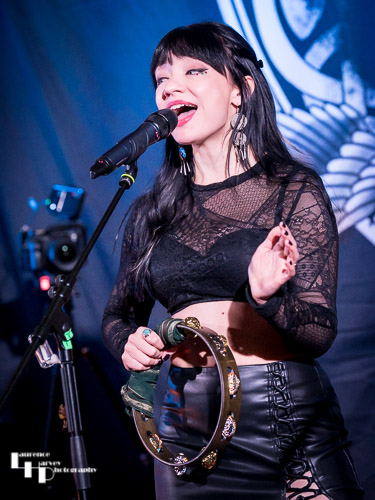 Grace Bond on tamborine & vocals