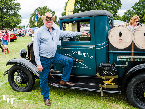 Proud owner with his Bootlegging & Moonshine Bar