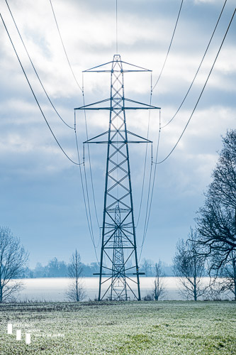 Pylon in field